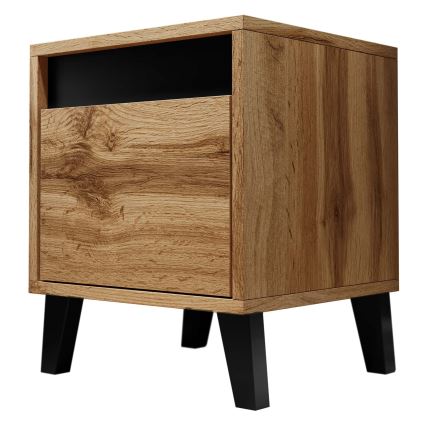 SADA 2x Noční stolek NORD 40x38 cm dub wotan/antracit