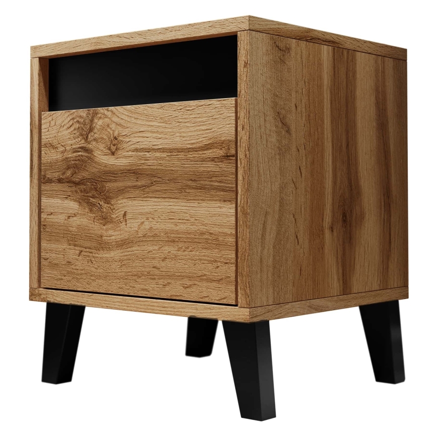 SADA 2x Noční stolek NORD 40x38 cm dub wotan/antracit