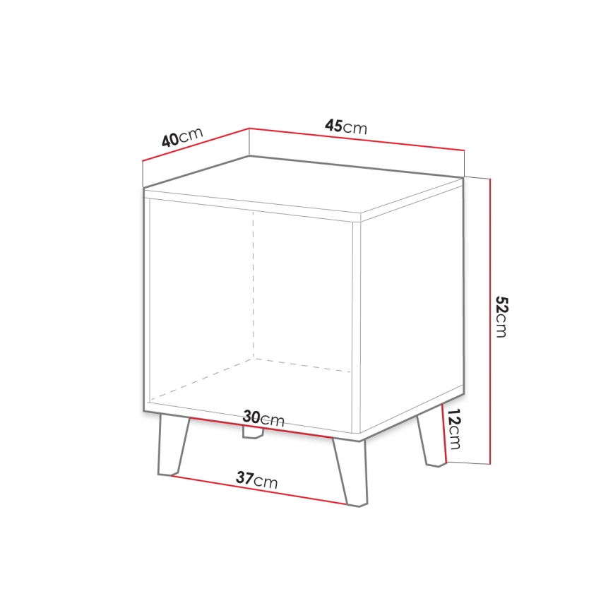 SADA 2x Noční stolek VAMOS 45x40 cm antracit