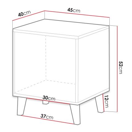 SADA 2x Noční stolek VAMOS 52x45 cm dub wotan