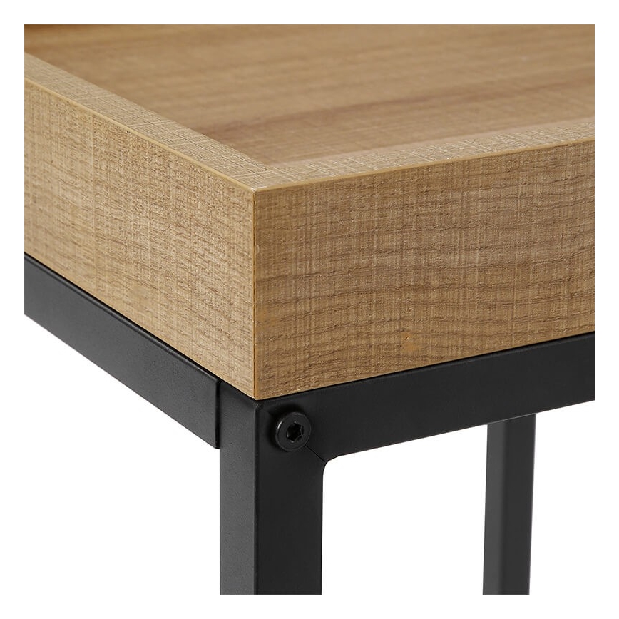 SADA 2x Odkládací stolek ELDUR 45x40/40x38 cm hnědá/černá