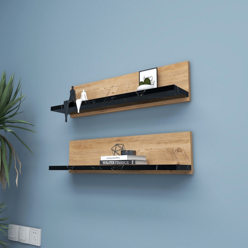 Sada 2x Police SHELFIE borovice/černá