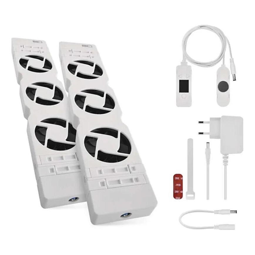 SADA 2x Ventilátor pod topení 5/230V bílá
