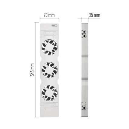 SADA 2x Ventilátor pod topení 5/230V bílá