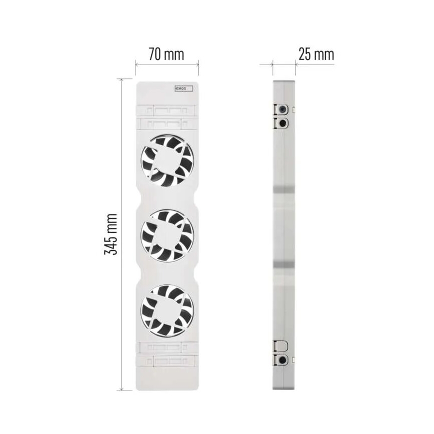 SADA 2x Ventilátor pod topení 5/230V bílá