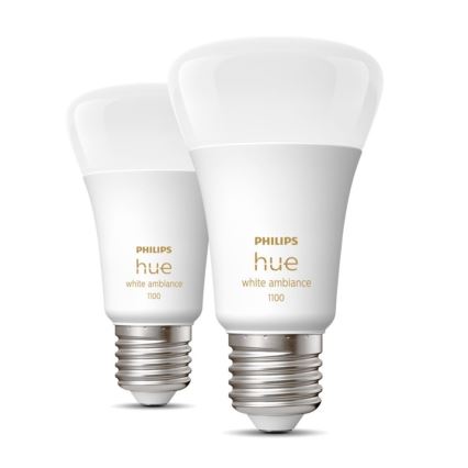 SADA 2xLED Stmívatelná žárovka Philips Hue WHITE AMBIANCE E27/8W/230V 2200-6500K