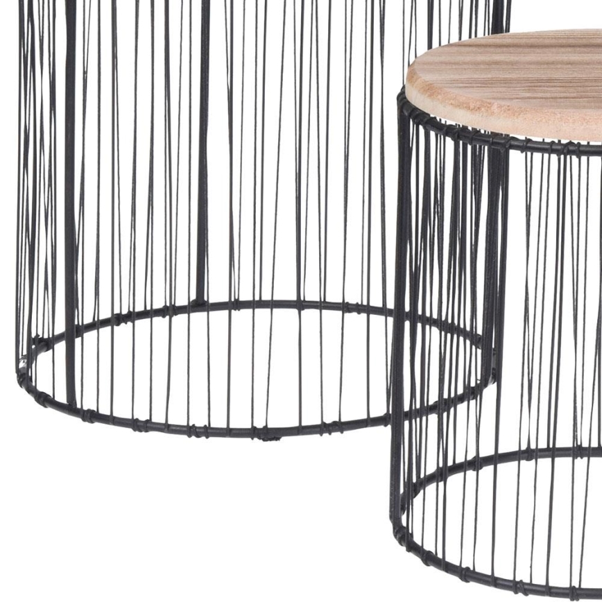 SADA 3x Konferenční stolek 28/23/19 cm černá/béžová