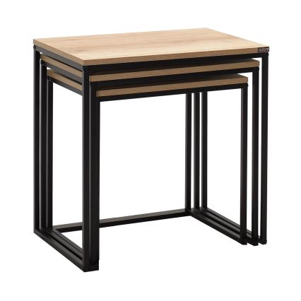 SADA 3x Konferenční stolek  55x40/51x39/46x37 cm hnědá