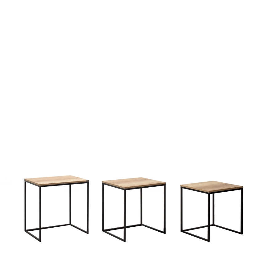 SADA 3x Konferenční stolek  55x40/51x39/46x37 cm hnědá