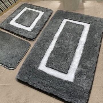 SADA 3x Koupelnová předložka 60/60/100 cm antracit