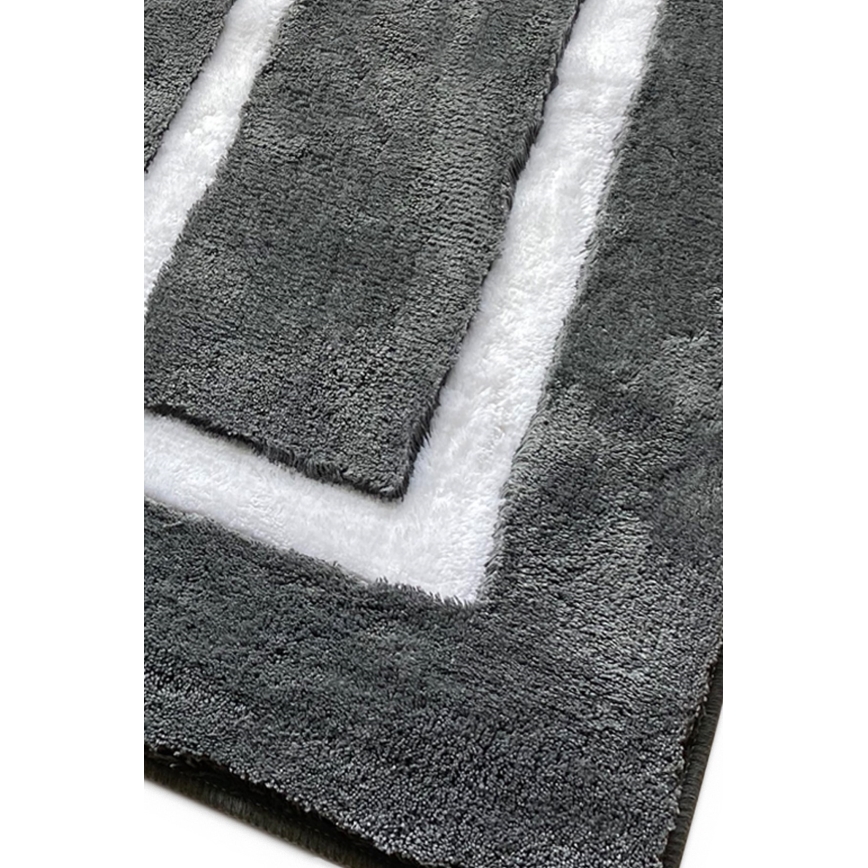 SADA 3x Koupelnová předložka 60/60/100 cm antracit