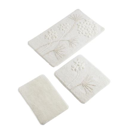 SADA 3x Koupelnová předložka ORKIDE 60/60/100 cm béžová