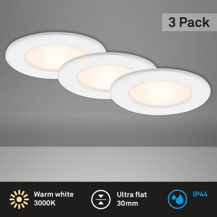 SADA 3x LED Koupelnové podhledové svítidlo LED/6W/230V 3000K IP44 bílá