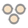 SADA 3x LED Koupelnové podhledové svítidlo LED/6W/230V IP44 stříbrná