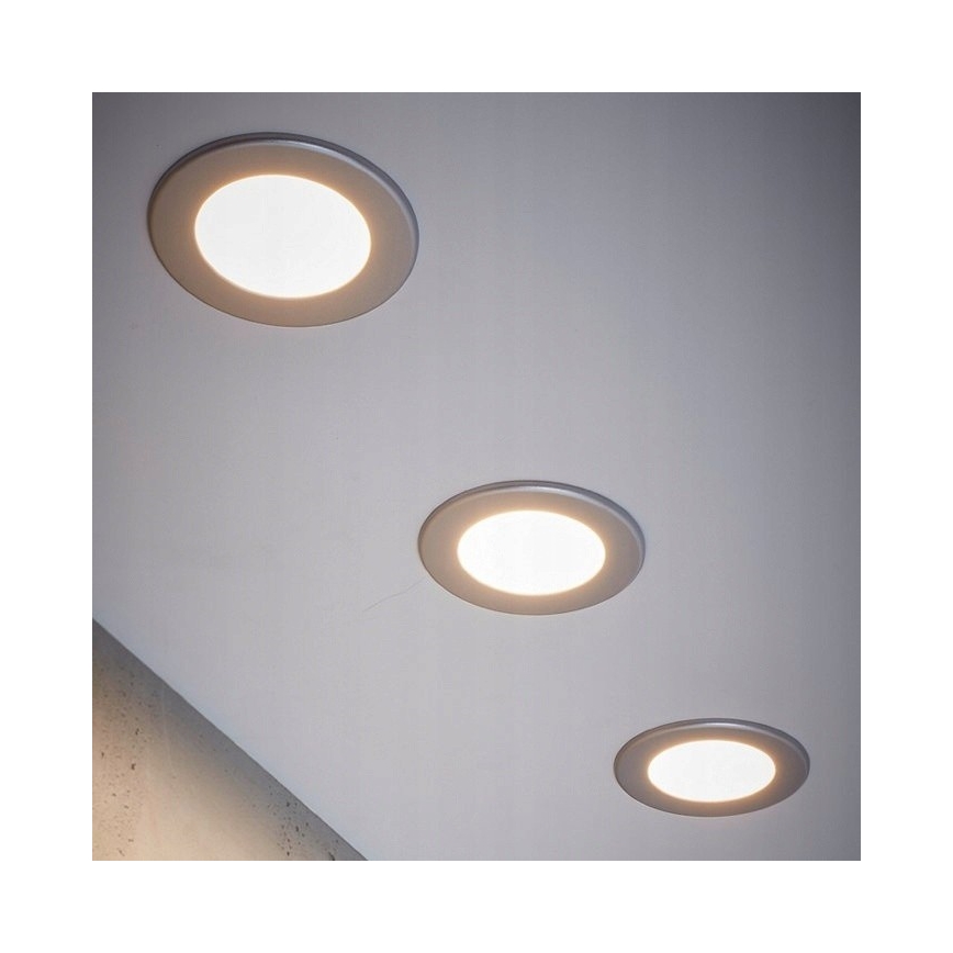 SADA 3x LED Koupelnové podhledové svítidlo LED/6W/230V IP44 stříbrná