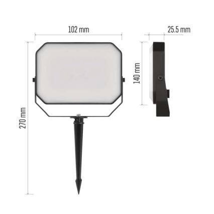 SADA 3x LED RGBIC Stmívatelný venkovní reflektor GoSmart LED/14W/230V 3000-6500K IP65 Wi-Fi Tuya