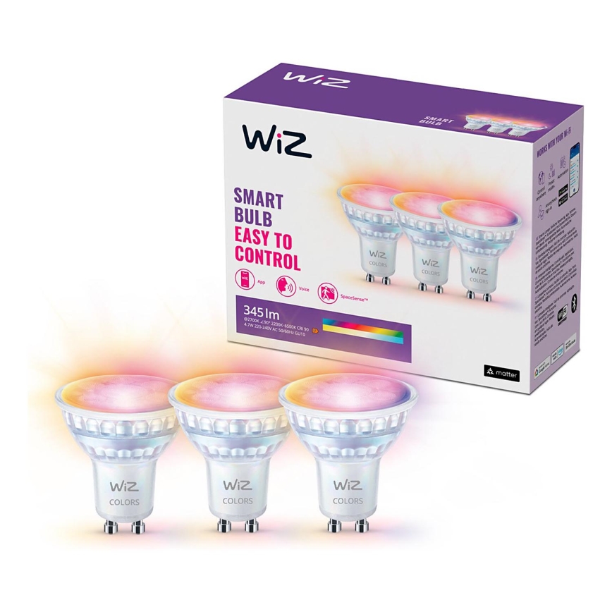 SADA 3x LED RGBW Stmívatelná žárovka PAR16 GU10/4,7W/230V 2200-6500K Wi-Fi - WiZ