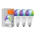 SADA 3x LED RGBW Stmívatelná žárovka SMART+ E27/9W/230V 2700K-6500K Wi-Fi - Ledvance