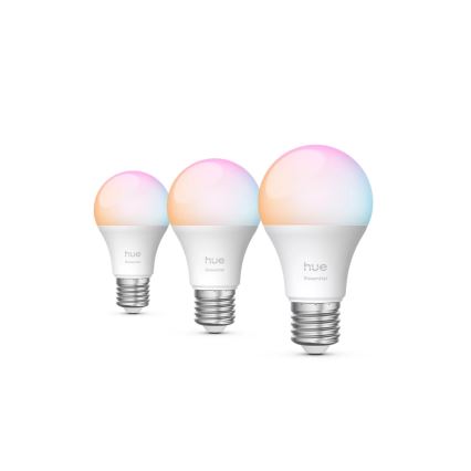 SADA 3x LED Stmívatelná žárovka Philips Hue White And Color Ambiance Essential E27/8W/230V 2200-6500K