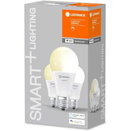 SADA 3x LED Stmívatelná žárovka SMART+ E27/14W/230V 2700K Wi-Fi - Ledvance