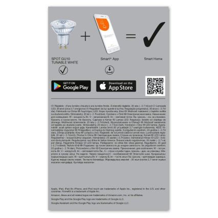 SADA 3x LED Stmívatelná žárovka SMART+ GU10/5W/230V 2700K-6500K Wi-Fi - Ledvance