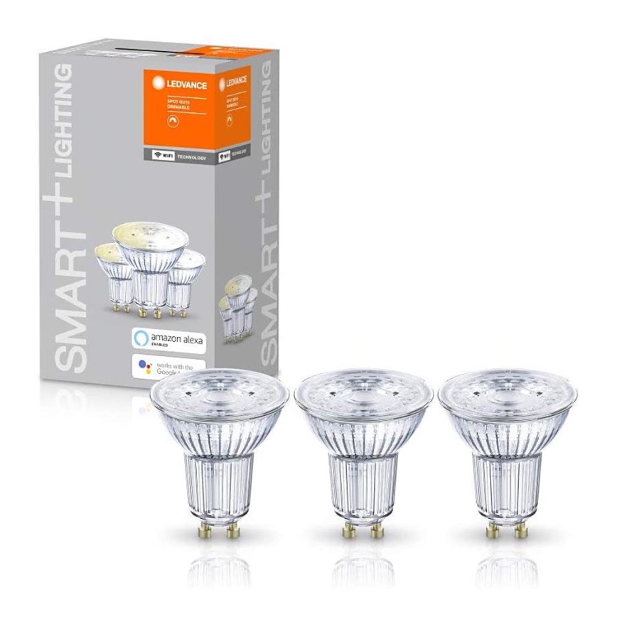 SADA 3x LED Stmívatelná žárovka SMART+ GU10/5W/230V 2700K Wi-Fi - Ledvance