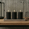 SADA 3x LED Svíčka BRILLO LED/2xAA 12,5 cm černá + dálkové ovládání