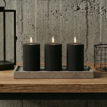 SADA 3x LED Svíčka BRILLO LED/2xAA 12,5 cm černá + dálkové ovládání