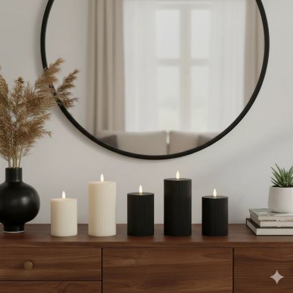 SADA 3x LED Svíčka BRILLO LED/2xAA černá + dálkové ovládání