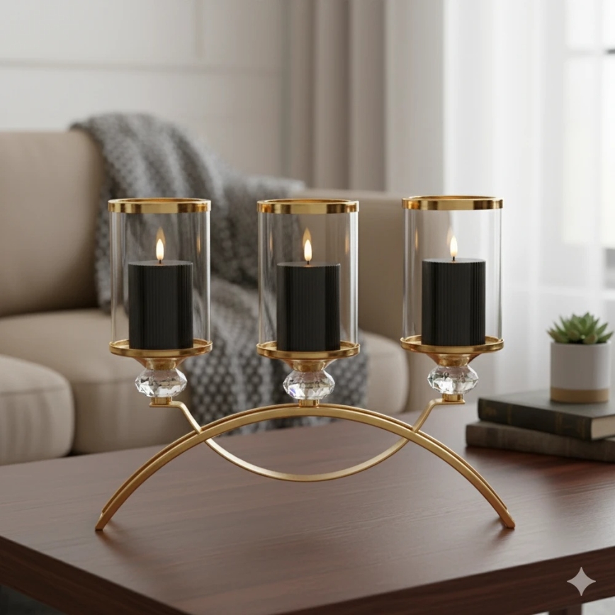 SADA 3x LED Svíčka BRILLO LED/2xAA černá + dálkové ovládání