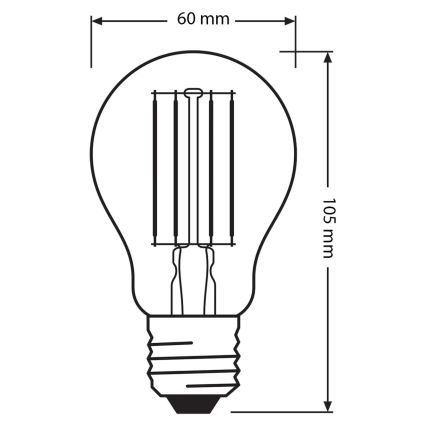 SADA 3x LED Žárovka BASE CLASSIC FILAMENT A60 E27/11W/230V 4000K - Osram