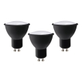 SADA 3x LED Žárovka ECOLINE GU10/6W/230V 4000K černá - Brilagi