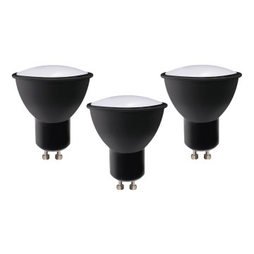 SADA 3x LED Žárovka ECOLINE GU10/6W/230V 4000K černá - Brilagi