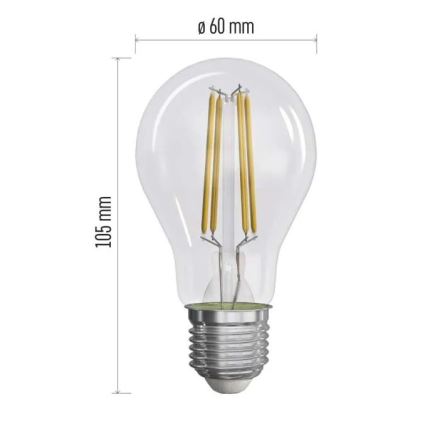 SADA 3x LED Žárovka FILAMENT A60 E27/3,8W/230V 4000K Energetická třída A