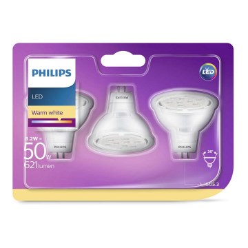 SADA 3x LED Žárovka GU5,3/8,2W/12V 2700K - Philips SADA 3x LED Žárovka GU5,3/8,2W/12V 2700K - Philips