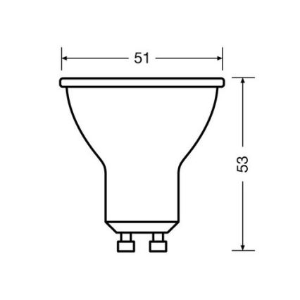 SADA 3x LED Žárovka PAR16 GU10/2,6W/230V 2700K - Osram