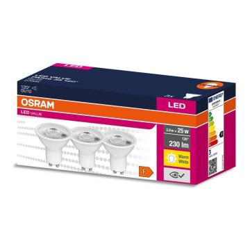 SADA 3x LED Žárovka PAR16 GU10/2,8W/230V 2700K 120° - Osram