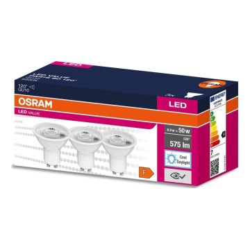 SADA 3x LED Žárovka PAR16 GU10/6,9W/230V 6500K - Osram