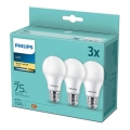 SADA 3x LED Žárovka Philips A60 E27/10W/230V 2700K