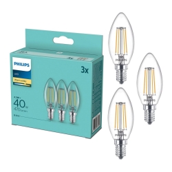 SADA 3x LED Žárovka Philips B35 E14/4,3W/230V 2700K