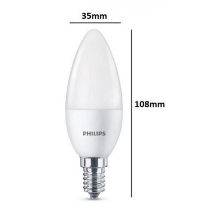 Sada 3x LED Žárovka Philips E14/5,5W/230V 2700K