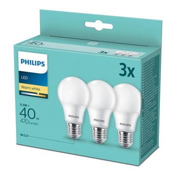 SADA 3x LED Žárovka Philips E27/5,5W/230V 2700K