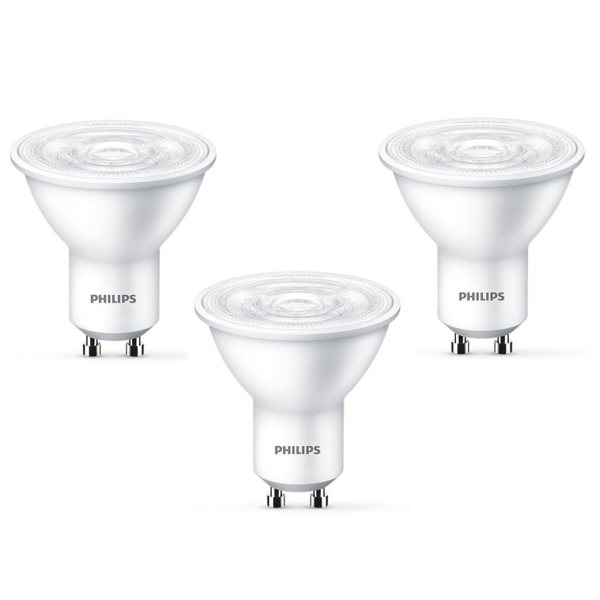 SADA 3x LED Žárovka Philips GU10/4,7W/230V 2700K