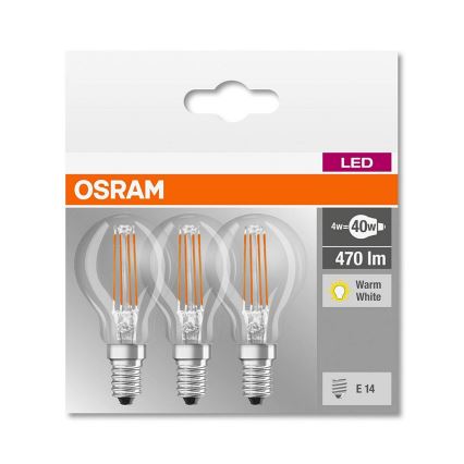 SADA 3x LED Žárovka VINTAGE P40 E14/4W/230V 2700K - Osram