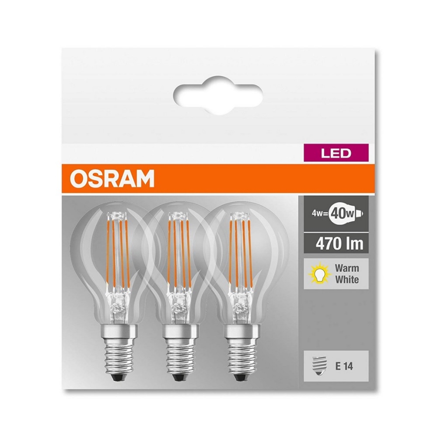 SADA 3x LED Žárovka VINTAGE P40 E14/4W/230V 2700K - Osram