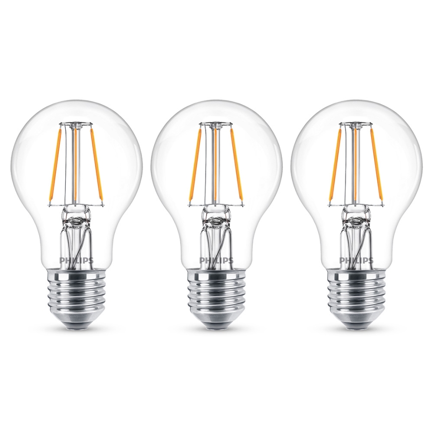 SADA 3x LED Žárovka Philips E27/4,3W/230V 2700K