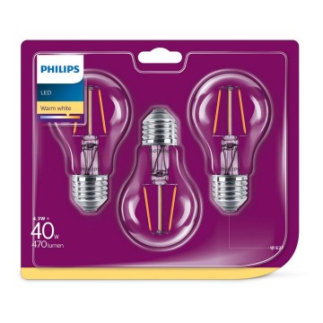 SADA 3x LED Žárovka VINTAGE Philips E27/4,3W/230V 2700K