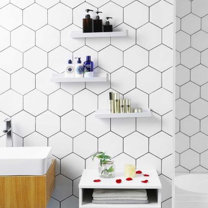 Sada 3x nástěnná police SHELFY bílá