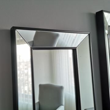 SADA 3x Nástěnné zrcadlo 70x30 cm černá