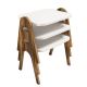 SADA 3x Odkládací stolek PARIS 42x48,6 cm hnědá/bílá